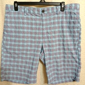 Tommy Bahama Light Teal Green and Gray Checkered Men's Shorts